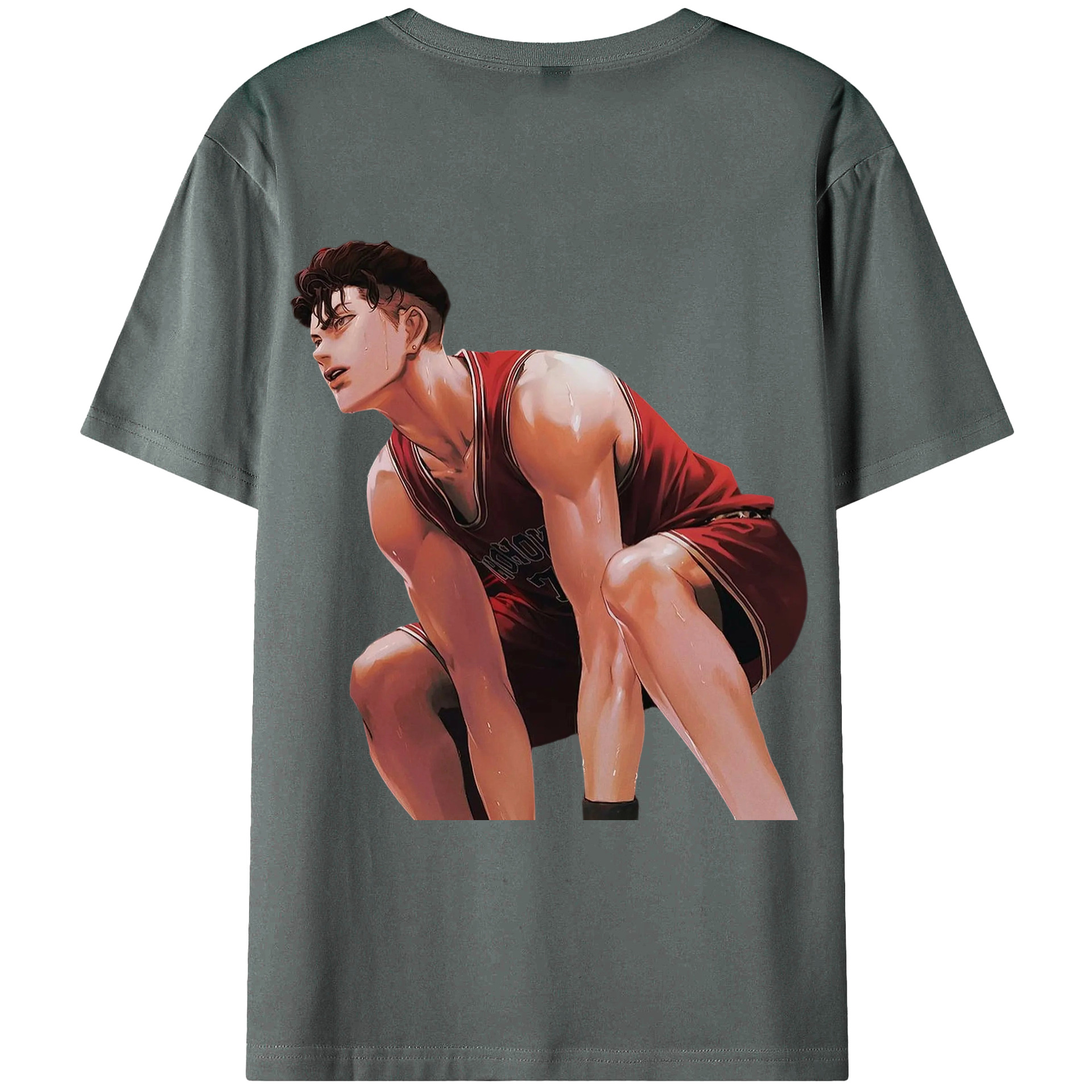 （画像用） SLAM DUNK／スラムダンク 綿100％ メンズ半袖Tシャツ（バックプリント） 通気性